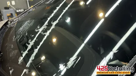 군포 송정지구 벤츠 CLS300 앞 유리 유막 제거 발수코팅 및 디테일링 세차 / 경기 군포