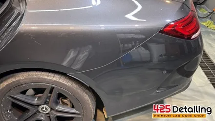 군포 송정지구 벤츠 CLS300 앞 유리 유막 제거 발수코팅 및 디테일링 세차 / 경기 군포