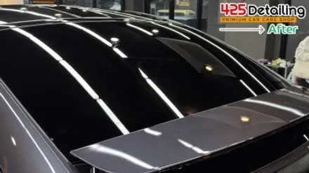 군포 송정지구 테슬라 모델 X 앞 유리 유막 제거 발수코팅 및 디테일링 세차 후기 / 경기 군포