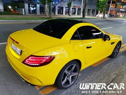 안양랩핑전문 SLC200 컨버터블 하드탑 전체랩핑 시공! 3M-1080브라이트옐로우 카스킨 CFCKOREA. 수입차전문랩핑 안양전체랩핑 / 안성시 금석동