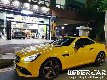 안양랩핑전문 SLC200 컨버터블 하드탑 전체랩핑 시공! 3M-1080브라이트옐로우 카스킨 CFCKOREA. 수입차전문랩핑 안양전체랩핑 / 안성시 금석동