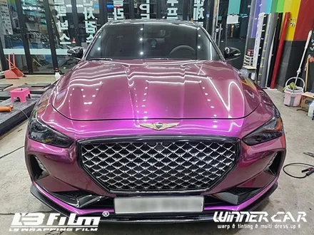 현대 제네시스 G70 전체랩핑LB필름 하이라이트 메탈 바이올렛 / 안성시 금석동