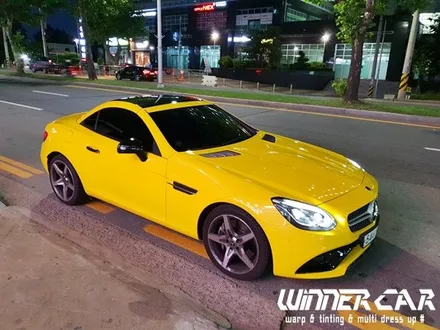 안양랩핑전문 SLC200 컨버터블 하드탑 전체랩핑 시공! 3M-1080브라이트옐로우 카스킨 CFCKOREA. 수입차전문랩핑 안양전체랩핑 / 안성시 금석동