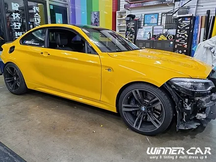 BMW M2 전체랩핑 3M2080 썬플라워옐로우 bmw랩핑전문 1인시공 PPF시공전문 안성랩핑 평택랩핑 랩핑가격 보험처리랩핑사고보험전문 / 안성시 금석동