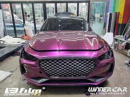 현대 제네시스 G70 전체랩핑LB필름 하이라이트 메탈 바이올렛 / 안성시 금석동