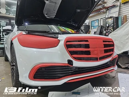 안성평택 전체랩핑전문 벤츠S560 전체랩핑시공 엘비필름 유광펄쉘화이트 신형S클래스전체랩핑 수입필름랩핑전문 / 안성시 금석동
