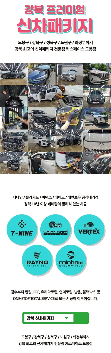 도봉.노원.강북 스타리아 신차검수 썬팅 버텍스900+700 블박 Z5000 4채널+PPF4종(도봉카스페이스) / 도봉구 도봉동