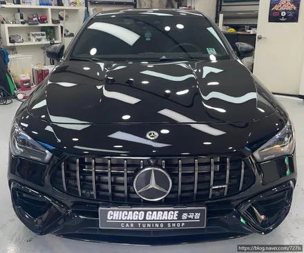 [광진구 랩핑] 밴츠 CLA 45 AMG 사고차량 3M 사틴블랙,전면 유리 썬팅 재시공 / 서울 광진구