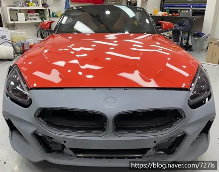 [아차산 랩핑] BMW Z4 이노즈텍(INOZETEK) 라바 오렌지 앞범퍼 재시공 / 서울 광진구