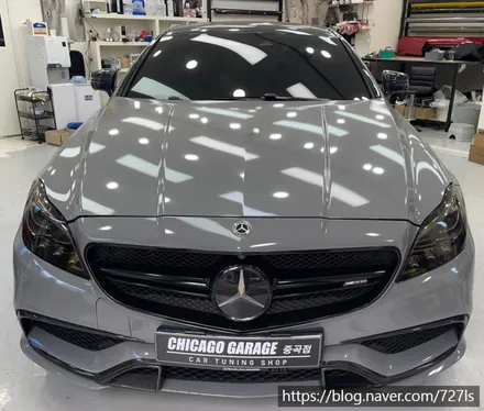 [광진구 랩핑] 밴츠 CLS 63 AMG 락그레이 랩핑 전체 제거 후 에이버리 슈프림 사틴블랙 전체랩핑 / 서울 광진구