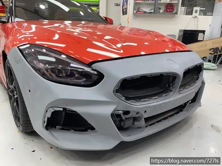 [아차산 랩핑] BMW Z4 이노즈텍(INOZETEK) 라바 오렌지 앞범퍼 재시공 / 서울 광진구