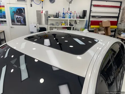 [아차산 랩핑] BMW 520D 에이버리 슈프림 글로스 펄 화이트 전체랩핑, 헤드라이트 라이트필름 시공 / 서울 광진구