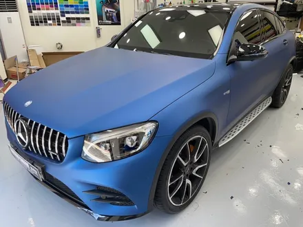 [광진구 랩핑]밴츠 GLC43 amg 쿠페 메트 메탈릭 블루 전체랩핑 / 서울 광진구