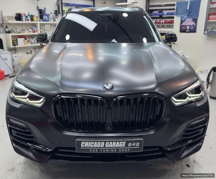 BMW X5 전체랩핑 3M 사틴 블랙 크롬죽이기 시공 후기 / 서울 광진구