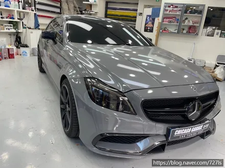 [광진구 랩핑] 밴츠 CLS 63 AMG 락그레이 랩핑 전체 제거 후 에이버리 슈프림 사틴블랙 전체랩핑 / 서울 광진구