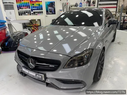 [광진구 랩핑] 밴츠 CLS 63 AMG 락그레이 랩핑 전체 제거 후 에이버리 슈프림 사틴블랙 전체랩핑 / 서울 광진구
