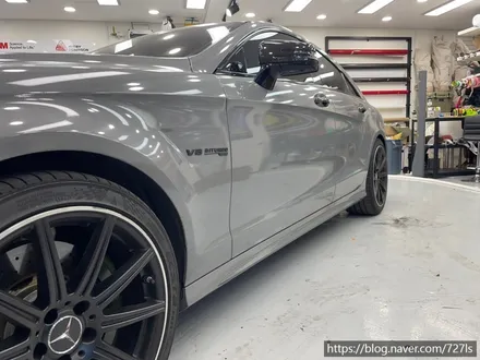 [광진구 랩핑] 밴츠 CLS 63 AMG 락그레이 랩핑 전체 제거 후 에이버리 슈프림 사틴블랙 전체랩핑 / 서울 광진구