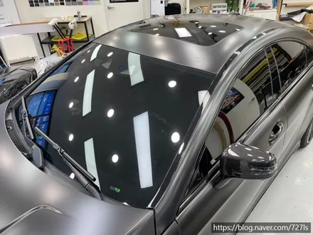 [광진구 랩핑] 밴츠 CLS 63 AMG 락그레이 랩핑 전체 제거 후 에이버리 슈프림 사틴블랙 전체랩핑 / 서울 광진구
