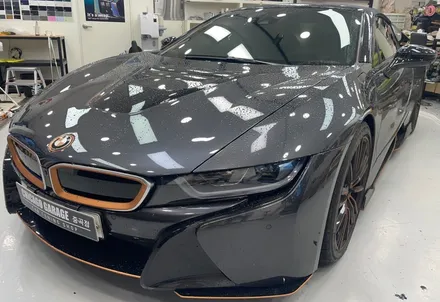 [서초 랩핑] BMW I 8 로드스터 이노즈텍(INOZETEK) 바이올렛 전체랩핑, 크롬딜리트, 리코쉴드 블랙 PPF ,데칼시공 / 서울 광진구