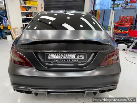 [광진구 랩핑] 밴츠 CLS 63 AMG 락그레이 랩핑 전체 제거 후 에이버리 슈프림 사틴블랙 전체랩핑 / 서울 광진구