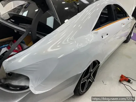 밴츠 CLS 63 AMG 3M 글로스 화이트 골드스파클 시공기 / 서울 광진구