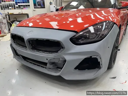 [아차산 랩핑] BMW Z4 이노즈텍(INOZETEK) 라바 오렌지 앞범퍼 재시공 / 서울 광진구