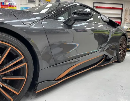 [서초 랩핑] BMW I 8 로드스터 이노즈텍(INOZETEK) 바이올렛 전체랩핑, 크롬딜리트, 리코쉴드 블랙 PPF ,데칼시공 / 서울 광진구