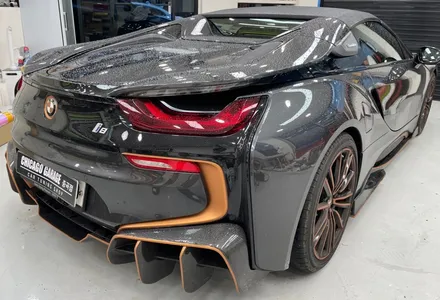 [서초 랩핑] BMW I 8 로드스터 이노즈텍(INOZETEK) 바이올렛 전체랩핑, 크롬딜리트, 리코쉴드 블랙 PPF ,데칼시공 / 서울 광진구