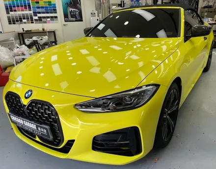 [왕십리 랩핑] BMW 420 I 컨버터블 3M 루시드 옐로우 제거 후 전체랩핑 / 서울 광진구
