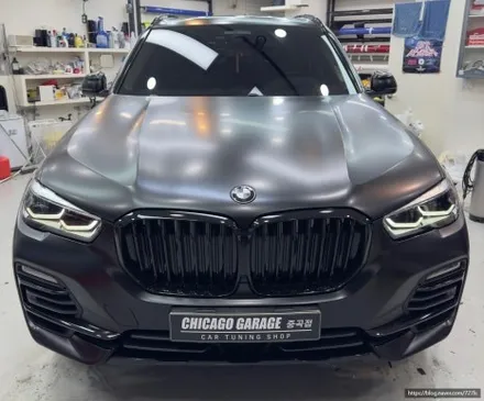 BMW X5 전체랩핑 3M 사틴 블랙 크롬죽이기 시공 후기 / 서울 광진구