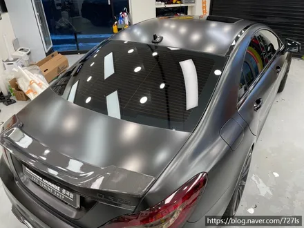 [광진구 랩핑] 밴츠 CLS 63 AMG 락그레이 랩핑 전체 제거 후 에이버리 슈프림 사틴블랙 전체랩핑 / 서울 광진구