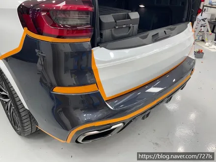 [광진구 랩핑] BMW X5 INOZETEK(이노즈텍) 슈퍼 글로스 화이트 뒷범퍼 재시공 / 서울 광진구