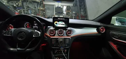 벤츠 CLA클래스 C117 CLA45 AMG 4matic (2015) 실내 앰비언트라이트 시공 // LED송풍구/대시보드, 도어캐치, 풋등 : 엠비언트 LED 라이트 수입차튜닝