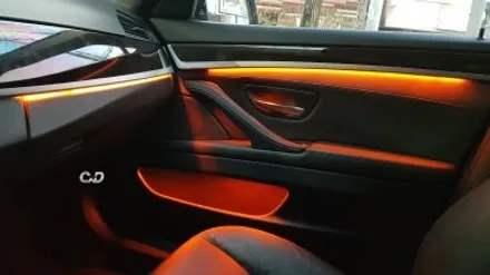 :: 대구 튜닝샵 528i F10 13년식 엠비언트 잘하는 곳 🌈:: BMW 5시리즈 3색 엠비언트(가변) 장착 - 주황색 / 아이스블루 / 화이트  :: 수입차 전문점 씨앤디✔