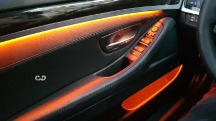 :: 대구 튜닝샵 528i F10 13년식 엠비언트 잘하는 곳 🌈:: BMW 5시리즈 3색 엠비언트(가변) 장착 - 주황색 / 아이스블루 / 화이트  :: 수입차 전문점 씨앤디✔