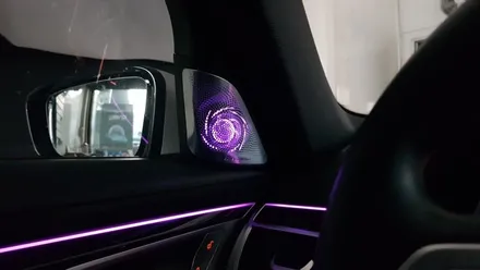 BMW 7시리즈 740d G11 G12 바우어앤윌킨스ST 스피커 풀셋 회오리트위터 교체 작업 실내 엠비언트 시공 후기 회오리 엠비언트 풀시공 풀커버 세트 LED스피커 대구 씨앤디