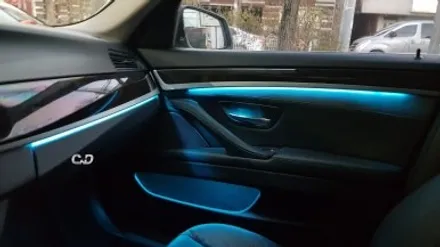 :: 대구 튜닝샵 528i F10 13년식 엠비언트 잘하는 곳 🌈:: BMW 5시리즈 3색 엠비언트(가변) 장착 - 주황색 / 아이스블루 / 화이트  :: 수입차 전문점 씨앤디✔