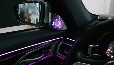 BMW 7시리즈 G11&G12 크롬에 고급진 도트무늬와 더불어 엠비언트까지 탑재된 바워스ST 회오리트위터 장착 후기 (트위터+미드스피커커버+센터스피커커버+리어스피커커버)대구씨앤디