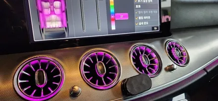 대구 벤츠 W213 E200 18년식 송풍구 엠비언트 1열 2열 장착 작업 BENZ E클래스 실내 LED 엠비언트 라이트 무드등 터빈디자인 튜닝업! 대구수입차정비 벤츠튜닝 씨앤디