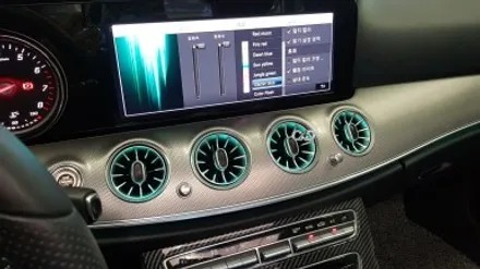 [색깔이 변하는 LED 송풍구 엠비언트 1열 시공 후기🌈]벤츠 E클래스 W213 E200 (2018)_기존 밋밋한 송풍구에서 변신!!✨_대구 남구 수입차 벤츠 튜닝샵 씨앤디