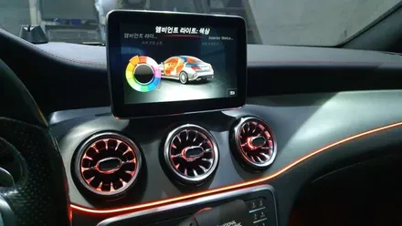 대구 벤츠 CLA 45 AMG 4매틱 송풍구, 도어트림, 대시보드 엠비언트 시공기 차량 내 분위기를 엠비언트 시공으로 반전! 대구엠비언트 엠비언트라이트 자동차엠비언트 엠비언트시공