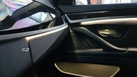 :: 대구 튜닝샵 528i F10 13년식 엠비언트 잘하는 곳 🌈:: BMW 5시리즈 3색 엠비언트(가변) 장착 - 주황색 / 아이스블루 / 화이트  :: 수입차 전문점 씨앤디✔