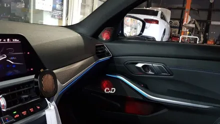 BMW g20 330i (2019) 엠비언트 풀세트 시공 : LED 회오리 트위터 포함 LED 스피커 : 실내 분위기를 느낌있고 감성적이게 ✨ : 라이트시공 : 대구 앞산 씨앤디