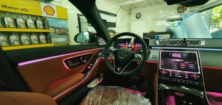 [엠비언트 작업] 벤츠 s클래스 w223 s450 엠비언트 부메스터 시공과 함께 리어 모니터시공으로 실내 엠비언트 튜닝! 차튜닝 대구튜닝샵 자동차인테리어 자동차튜닝 자동차개조 튜닝