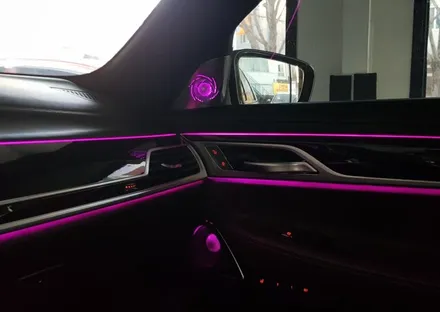 BMW 7시리즈 G11&G12 크롬에 고급진 도트무늬와 더불어 엠비언트까지 탑재된 바워스ST 회오리트위터 장착 후기 (트위터+미드스피커커버+센터스피커커버+리어스피커커버)대구씨앤디