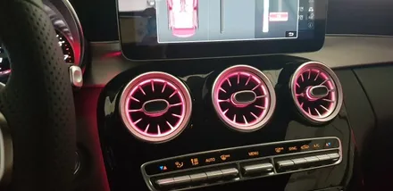 차량 실내 인테리어의 꽃🌸LED송풍구 : 벤츠 W205 C200 카브리올레 19년식 LED 송풍구, LED미드커버 장착 : 색상 변경가능, 분위기 전환가능 : 대명동 대구씨앤디