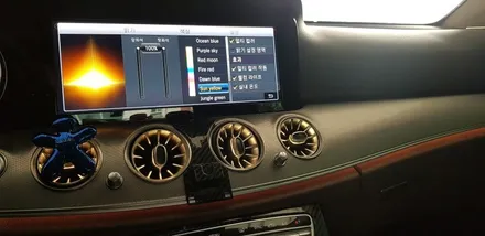벤츠 E300 부메스터ST 전동트위터 및 송풍구 엠비언트 시공 E클래스 W213 부메스터스피커 엠비언트 LED 터빈 송풍구 실내 튜닝 3D 전동 트위터 장착 작업 대구 튜닝 씨앤디