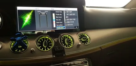 벤츠 E300 부메스터ST 전동트위터 및 송풍구 엠비언트 시공 E클래스 W213 부메스터스피커 엠비언트 LED 터빈 송풍구 실내 튜닝 3D 전동 트위터 장착 작업 대구 튜닝 씨앤디
