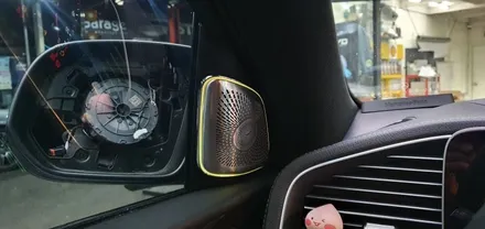 [대구씨앤디] 벤츠 GLE클래스 W167 GLE400d 19\'- 실내 앰비언트라이트 전동트위터 시공 및 사이드미러 교체 : 광각미러로 더욱 넓어진 사이드미러 : 남구대명동 씨앤디