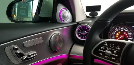 벤츠 E300 W213 부메스터ST 전동트위터 +LED송풍구 장착작업 벤츠튜닝 송풍구LED 전동스피커 엠비언트 실내튜닝 수입차전문점 대구벤츠전문점 대구앞산씨앤디인터내셔널